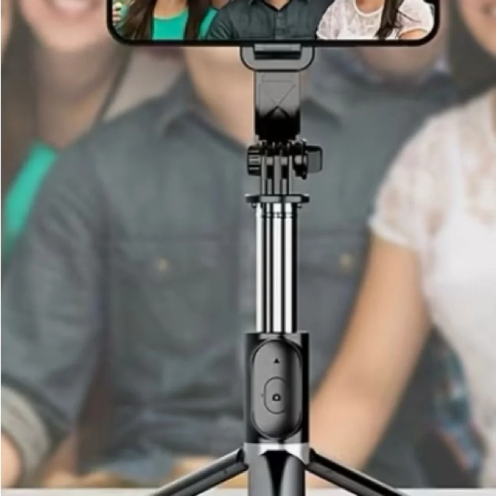 Black Selfie Stick Tripod with Bluetooth Remote